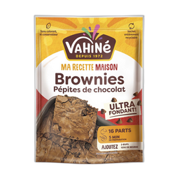 VAHINE Préparation pour brownies au pépites de chocolat 16 parts 310g