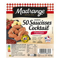 MADRANGE Saucisses cocktail vpf cuites goût fumé x50 425