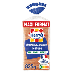 HARRYS Pain de mie American Sandwich nature sans sucres ajoutés 825g