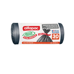 ALFAPAC Bolsas de basura ultra resistentes cierre fácil 30 L (20 bolsas)