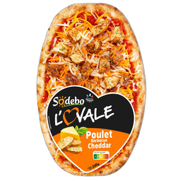 SODEBO Pizza l'Ovale poulet barbecue cheddar 1 part 200g