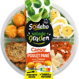 SODEBO Salade garden au poulet pané sauce Caesar 240g