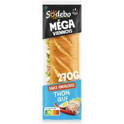 SODEBO Sandwich baguette méga viennois thon œuf et sauce andalouse