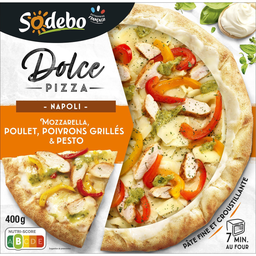 SODEBO Pizza Dolce Napoli mozzarella poulet poivrons grillés