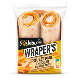SODEBO Sandwich Wraper's Poulet Pané Cheddar Oignons Frits et Sauce Douce à la Moutarde
