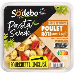 SODEBO Salade Pâtes poulet rôti comté AOP sauce balsamique moutarde