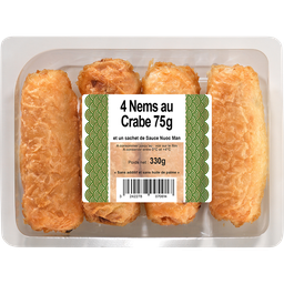 SODEBO Nems au crabe + sauce, 4 pièces, 330g