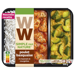 WEIGHT WATCHERS Poulet à la basquaise et riz sans couverts 1 part 300g
