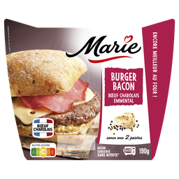 MARIE Burger bacon bœuf charolais emmental