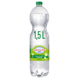 CRISTALINE Eau de source gazeuse arôme naturel citron vert 1.5 L