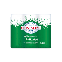 CRISTALINE Eau de Source Gazéifiée Délicieusement Pétillante 6 x 33 cl