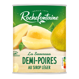 ROCHEFONTAINE Demi poires au sirop léger boîte 1/2 230g