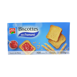 BELLE FRANCE Biscotte froment x 100 tranches etui 830g