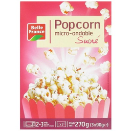 BELLE FRANCE Pop corn sucre micro ondable x 3 scht etui 270g