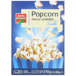 BELLE FRANCE Pop corn sale micro ondable x 3 scht etui 270g