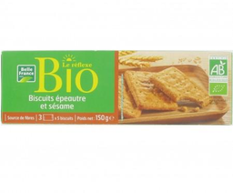 BELLE FRANCE Biscuit epeautre et sesame BIO etui 150g