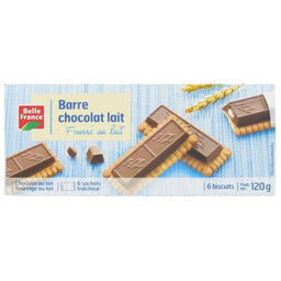 BELLE FRANCE Barre chocolat lait x 6 etui 125g