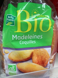 BELLE FRANCE Madeleine coquille mgv X10 BIO sachet 250g