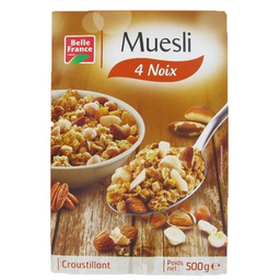 BELLE FRANCE Muesli croustillant aux 4 noix etui 500g