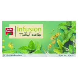 BELLE FRANCE Infusion tilleul menthe x 25 sachets etui