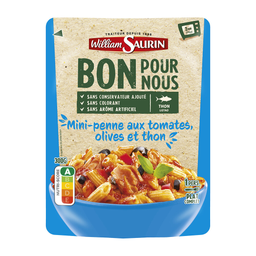 WILLIAM SAURIN Mini penne aux tomates, olives et thon Le plat familial de 800 g