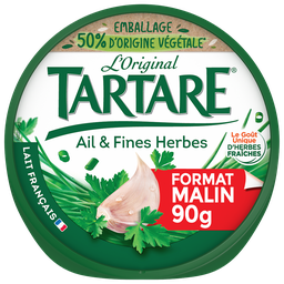 TARTARE Fromage à Tartiner Ail & Fines Herbes Format Malin