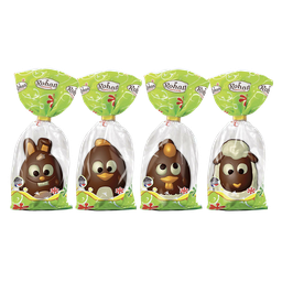 ROHAN Moulage en chocolat au lait assortiment animaux rigolos 100g