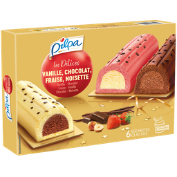 PILPA Bûchettes glacées les délices fraise vanille chocolat x6