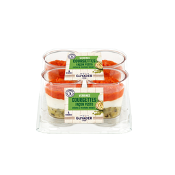 GUYADER Verrines Aperitivo Calabacín Estilo Pesto Queso de Cabra y Pimientos 4 x 40 g