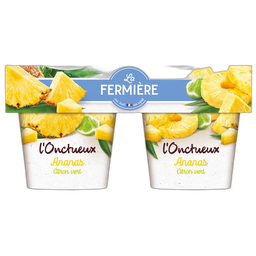 LA FERMIERE Yaourt onctueux ananas citron vert 2x150g