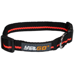 AIME Collier Pour Chien Nylon Noir Orange 40-58cm