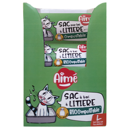 AIME Sac à litière Compostable Liens Détachables Taille L