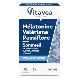 VITAVEA Cápsula vegetal melatonina valeriana pasiflora sueño 30 cápsulas