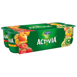 ACTIVIA Yogurt Assorted Apricot-Strawberry-Mango-Kiwi 8 x 125 g