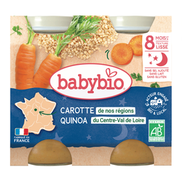 BABYBIO Puré de legumes e quinoa bio, 2 frascos de 200 g