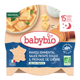 BABYBIO Ravioli Emmental Molho de Batata-Doce e Queijo de Cabra Bio 190 g