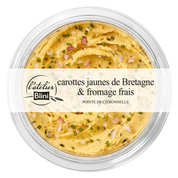L'ATELIER BLINI Carottes jaunes de Bretagne et fromage frais pointe de citronnelle 175g