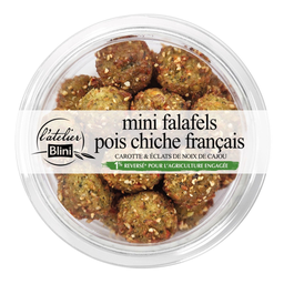 L'ATELIER BLINI Mini falafels pois chiches Français carotte et éclats de noix de cajou 120g