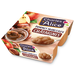 CHARLES & ALICE Postre de Manzana y Trozos de Castaña 4x97g