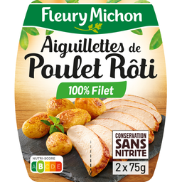 FLEURY MICHON Tiras de pollo asado en lonchas sin nitritos 2 x 75 g