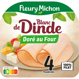 FLEURY MICHON Oven-roasted turkey breast 4 slices 160g