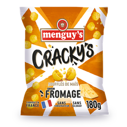 MENGUY'S Biscuits apéritifs Cracky's soufflés de maïs fromage, 180g