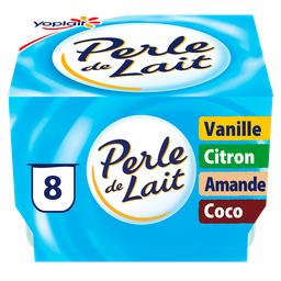 PERLE DE LAIT Spécialité Laitière Vanille Citron Coco Amande PERLE DE LAIT