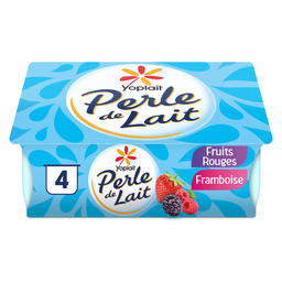 PERLE DE LAIT Spécialité Laitière Framboise Fruits Rouges PERLE DE LAIT