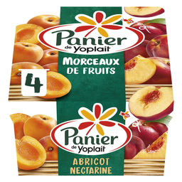 PANIER DE YOPLAIT Iogurte com pedaços de fruta alperce e nectarina 4x125g