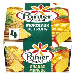 YOPLAIT PANIER DE Yaourt ananas et mangue avec morceaux 4x125 g