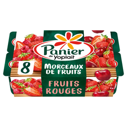 PANIER DE YOPLAIT Iogurte com pedaços de frutos vermelhos morango framboesa cereja 8x125g