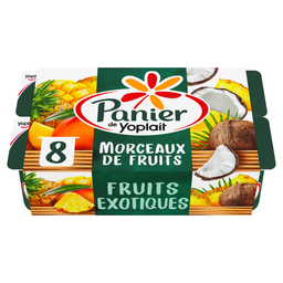 PANIER DE YOPLAIT Iogurte com pedaços de frutas exóticas coco manga ananás 8x125g
