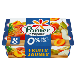 PANIER DE YOPLAIT Iogurte com pedaços de frutas amarelas 0%mg 8x125g