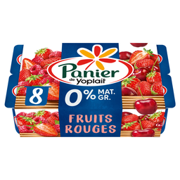 PANIER DE YOPLAIT Iogurte com pedaços de frutos vermelhos 0%mg 8x125g